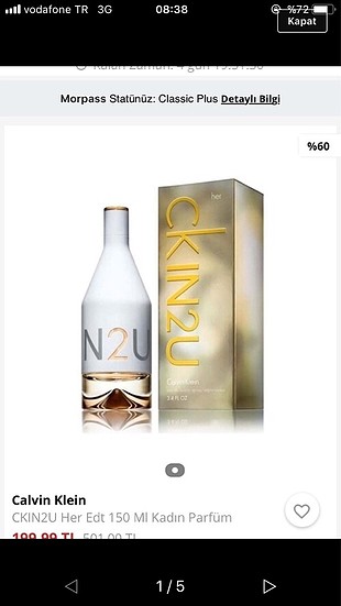 Orijinal Calvin Klein Parfüm