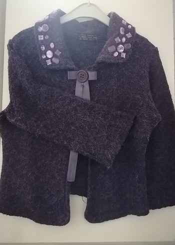 Kız Çocuk Gri Düğmeli Bolero - Görsel 2