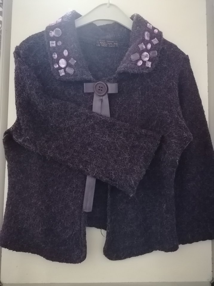 Kız Çocuk Gri Düğmeli Bolero - Görsel 2