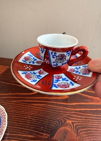 Renkli Kırmızı Desenli Seramik Çaydanlık Seti - Görsel 3