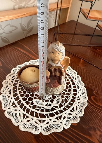 Kahverengi Kanatlı Melek Biblo Mum - Görsel 5