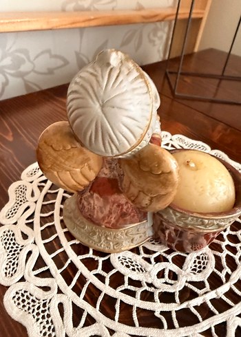 Kahverengi Kanatlı Melek Biblo Mum - Görsel 4