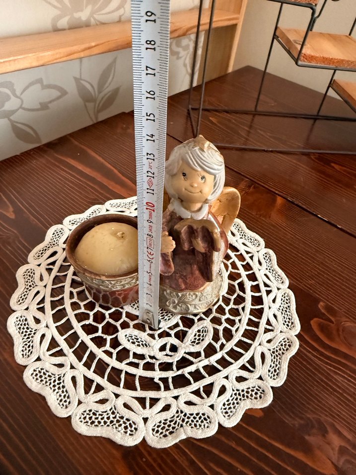 Kahverengi Kanatlı Melek Biblo Mum - Görsel 5