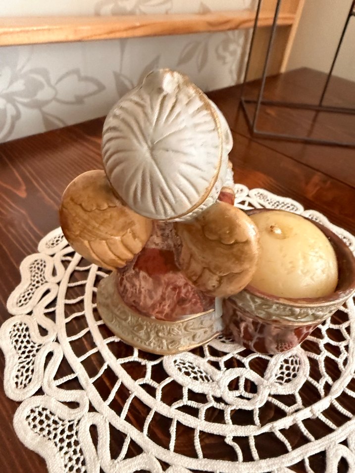 Kahverengi Kanatlı Melek Biblo Mum - Görsel 4