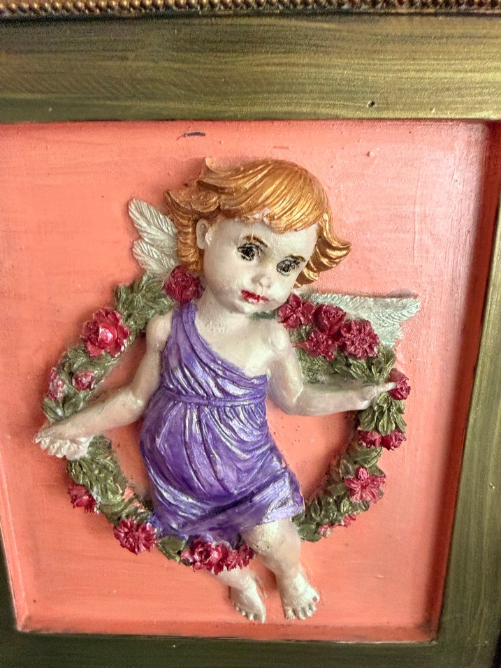 Pembe Pastel Melek Figürlü Tablo - Görsel 2