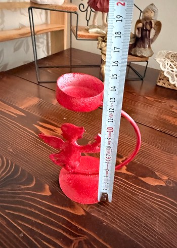 Kırmızı Melek Figürlü Mumluk - Görsel 3