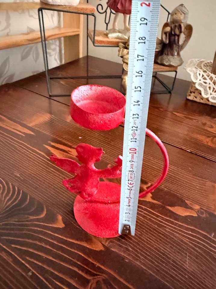 Kırmızı Melek Figürlü Mumluk - Görsel 3