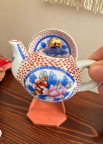 Çiçek Desenli Renkli Mini Çay Seti - Görsel 2