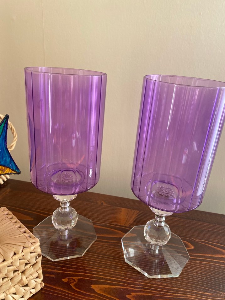 Mor Ayaklı İkili  mumluk - Görsel 2