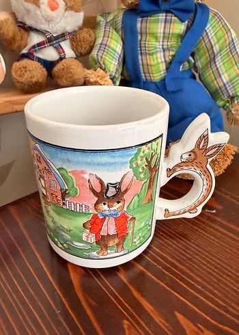 Pastel Kahverengi Tavşan Figürlü Kupa - Görsel 2