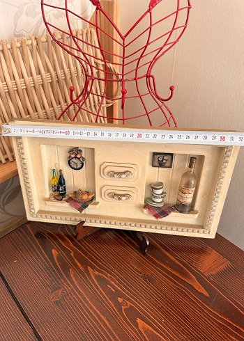 Beyaz Mini Mutfak Dekoratif Tablo Diorama - Görsel 6