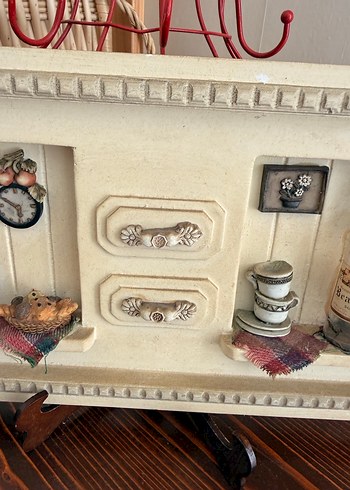 Beyaz Mini Mutfak Dekoratif Tablo Diorama - Görsel 3