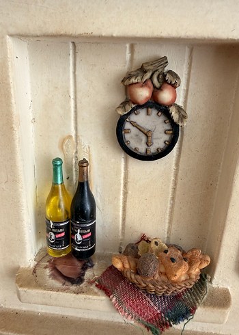 Beyaz Mini Mutfak Dekoratif Tablo Diorama - Görsel 5