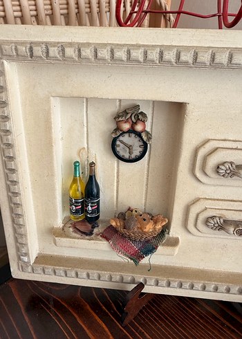 Beyaz Mini Mutfak Dekoratif Tablo Diorama - Görsel 2