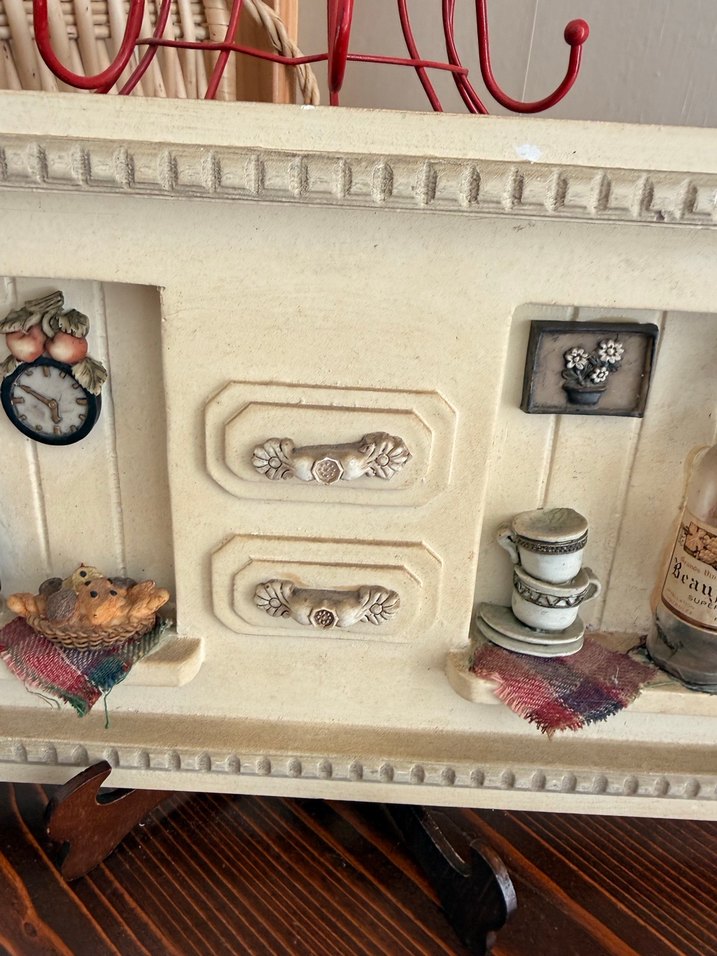 Beyaz Mini Mutfak Dekoratif Tablo Diorama - Görsel 3