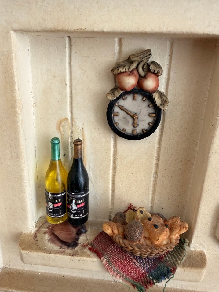 Beyaz Mini Mutfak Dekoratif Tablo Diorama - Görsel 5