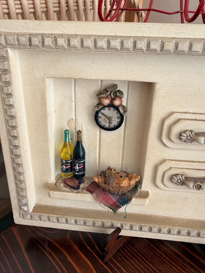 Beyaz Mini Mutfak Dekoratif Tablo Diorama - Görsel 2