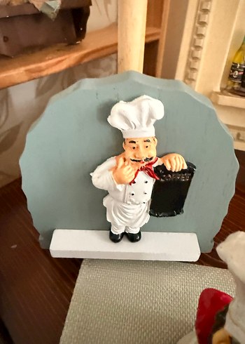 Beyaz Aşçı Figürlü Dekoratif Obje Kağıt Habluluk - Görsel 2