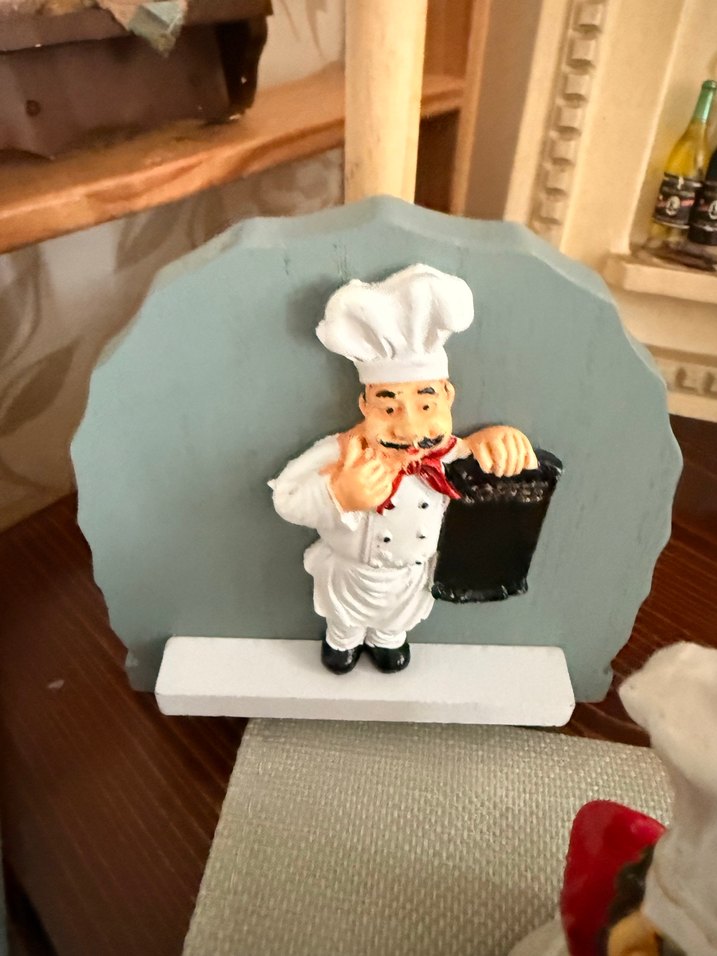 Beyaz Aşçı Figürlü Dekoratif Obje Kağıt Habluluk - Görsel 2