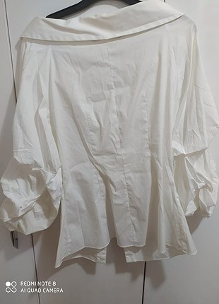 Zara Zara Woman Kolları Fırfırlı Beyaz Gömlek