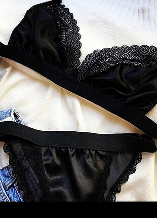 Saten bralet takım 
