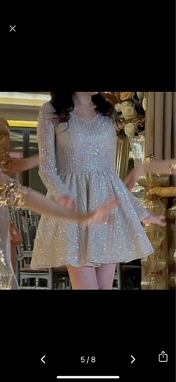 Kısa Pullu Parti/After Elbisesi - Görsel 5