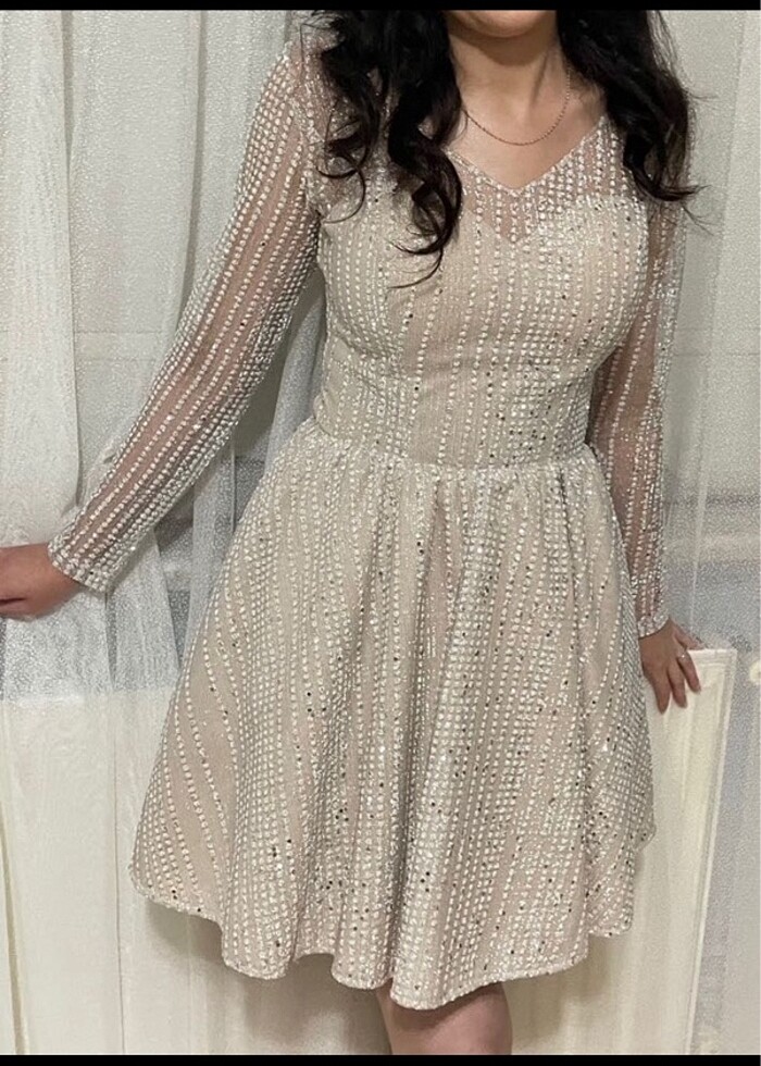 Kısa Pullu Parti/After Elbisesi - Görsel 3