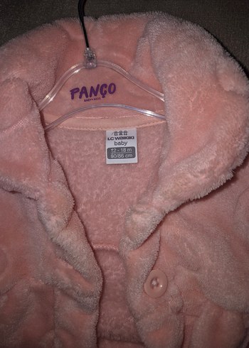 Pembe Kalp Desenli Peluş Kız Mont - Görsel 2