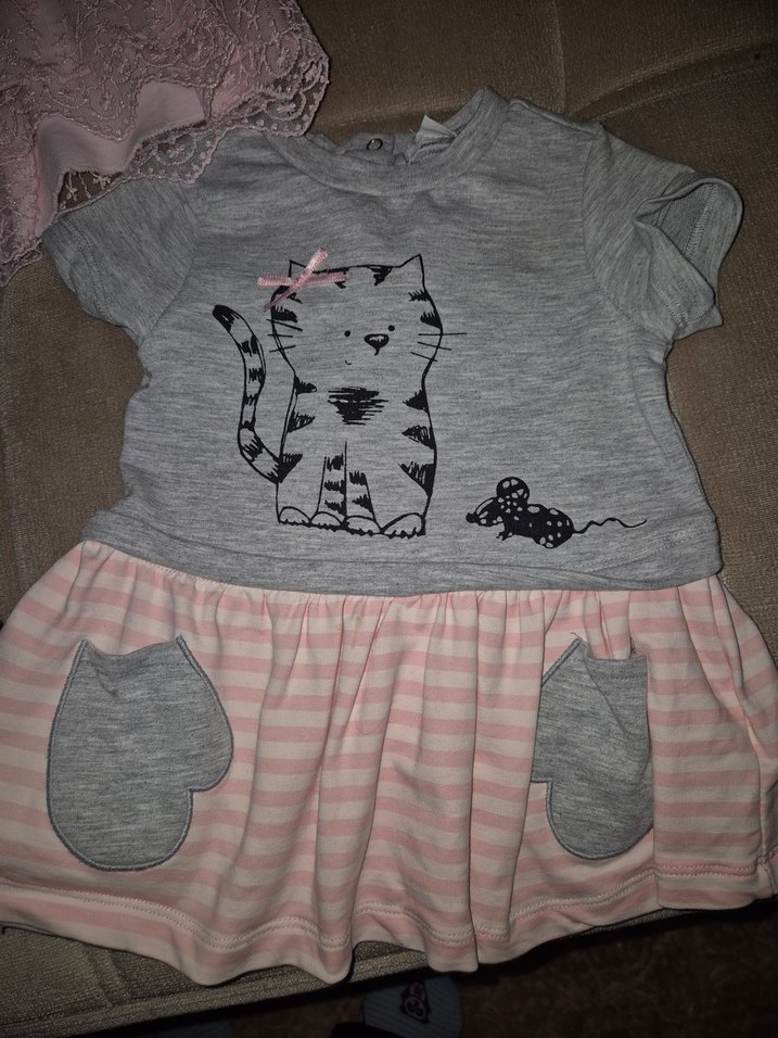 Kız Bebek  Pembe Karışık  Elbise - Görsel 3