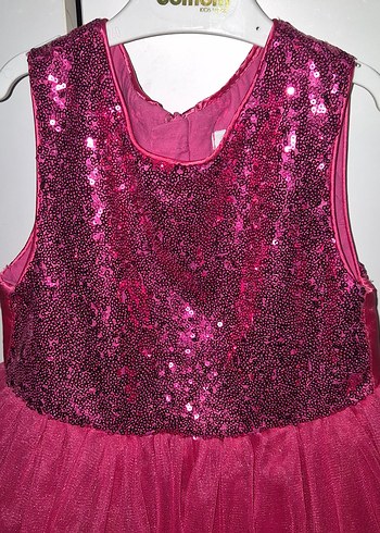 Kız Çocuk Payetli Tütülü Elbise - Görsel 3