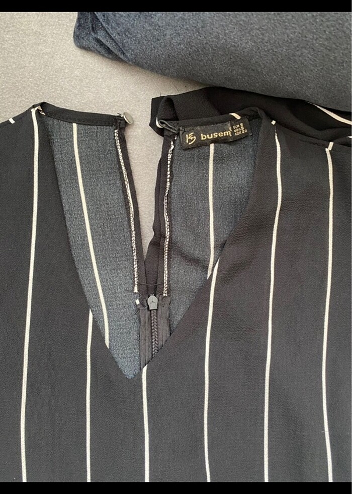 Çizgili yazlık tulum - Görsel 2