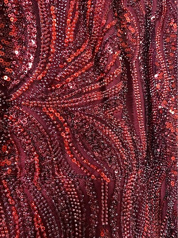 Tesettür boncuk işleme abiye - Görsel 5