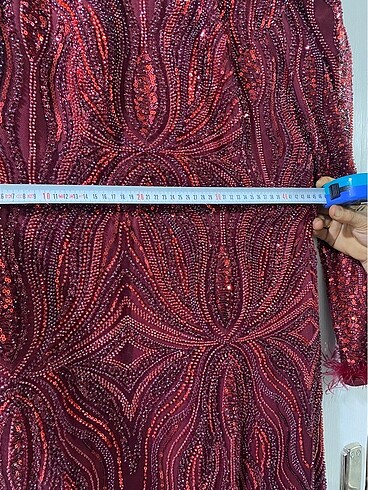 Tesettür boncuk işleme abiye - Görsel 8