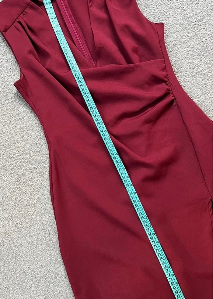 Bordo elbise - Görsel 4