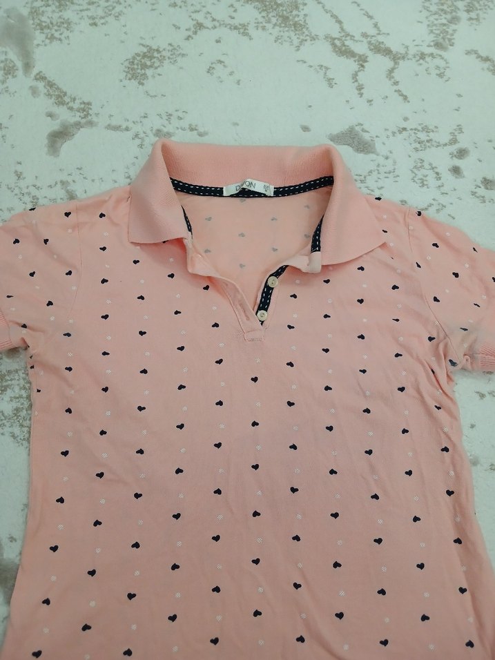 Pembe Kısa Kollu Polo Tişört - Görsel 3