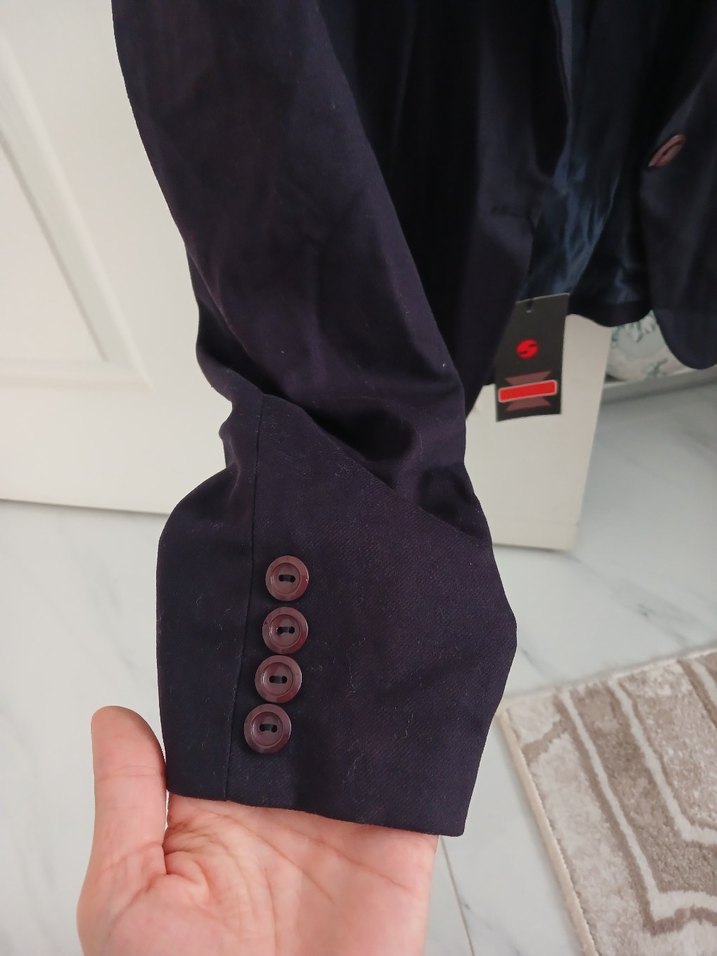 Koyu Lacivert  Kadın Blazer Ceket - Görsel 2