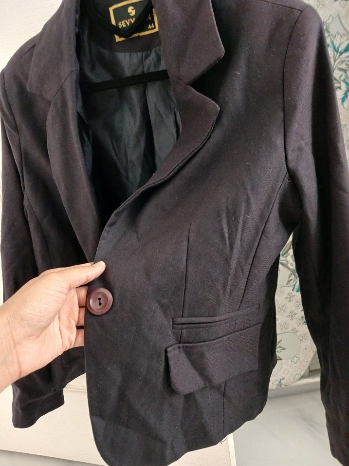 Koyu Lacivert  Kadın Blazer Ceket - Görsel 4