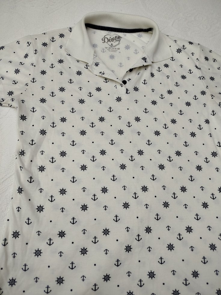 Desenli Kısa Kollu Polo Tişört - Görsel 2