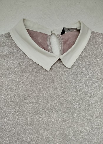 Pudra Pembe Kısa Kollu Polo Yaka Kadın Tişört - Görsel 4