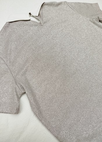 Pudra Pembe Kısa Kollu Polo Yaka Kadın Tişört - Görsel 8