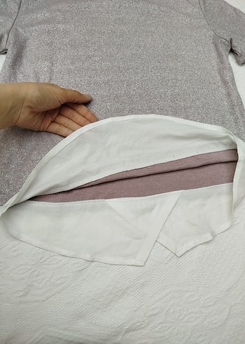 Pudra Pembe Kısa Kollu Polo Yaka Kadın Tişört - Görsel 9