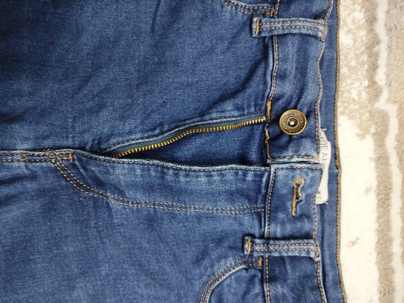 Kadın Mavi Normal Boy Denim Pantolon - Görsel 4