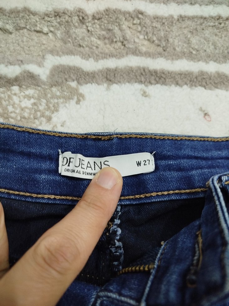 Kadın Mavi Normal Boy Denim Pantolon - Görsel 5
