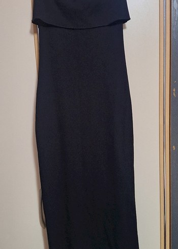 Siyah Straplez elbise - Görsel 3