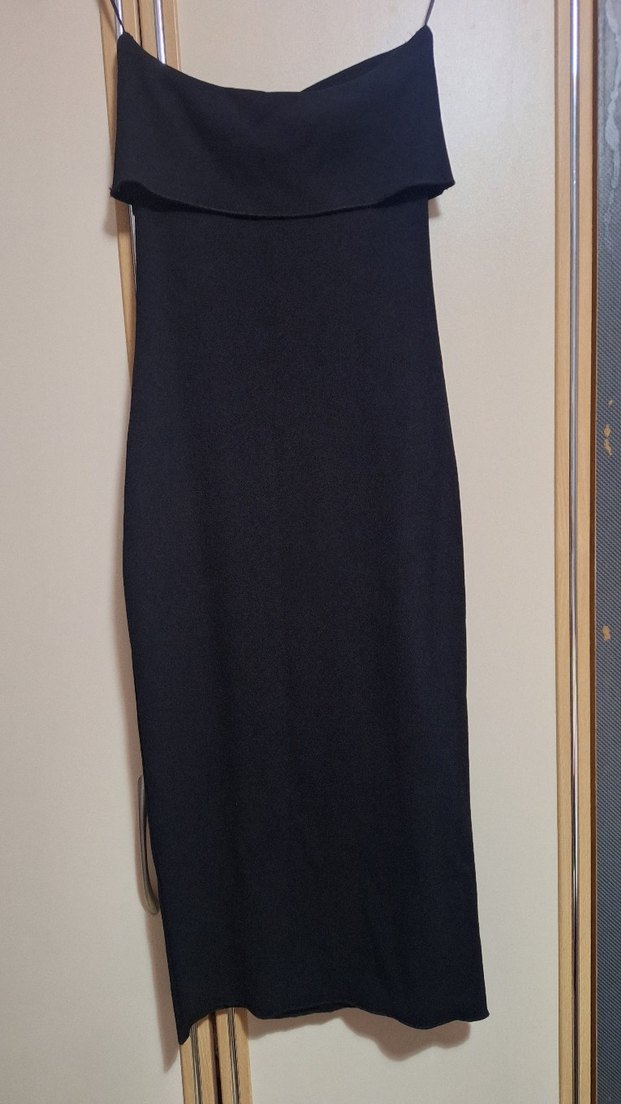 Siyah Straplez elbise - Görsel 3