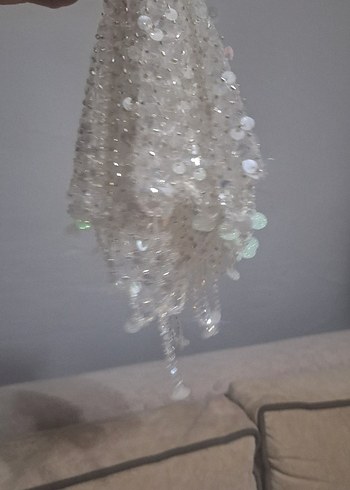 Beyaz Boncuklu Bohem Düğün Aksesuarı - Görsel 5