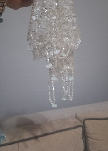 Beyaz Boncuklu Bohem Düğün Aksesuarı - Görsel 6