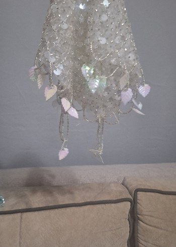 Beyaz Boncuklu Bohem Düğün Aksesuarı - Görsel 2