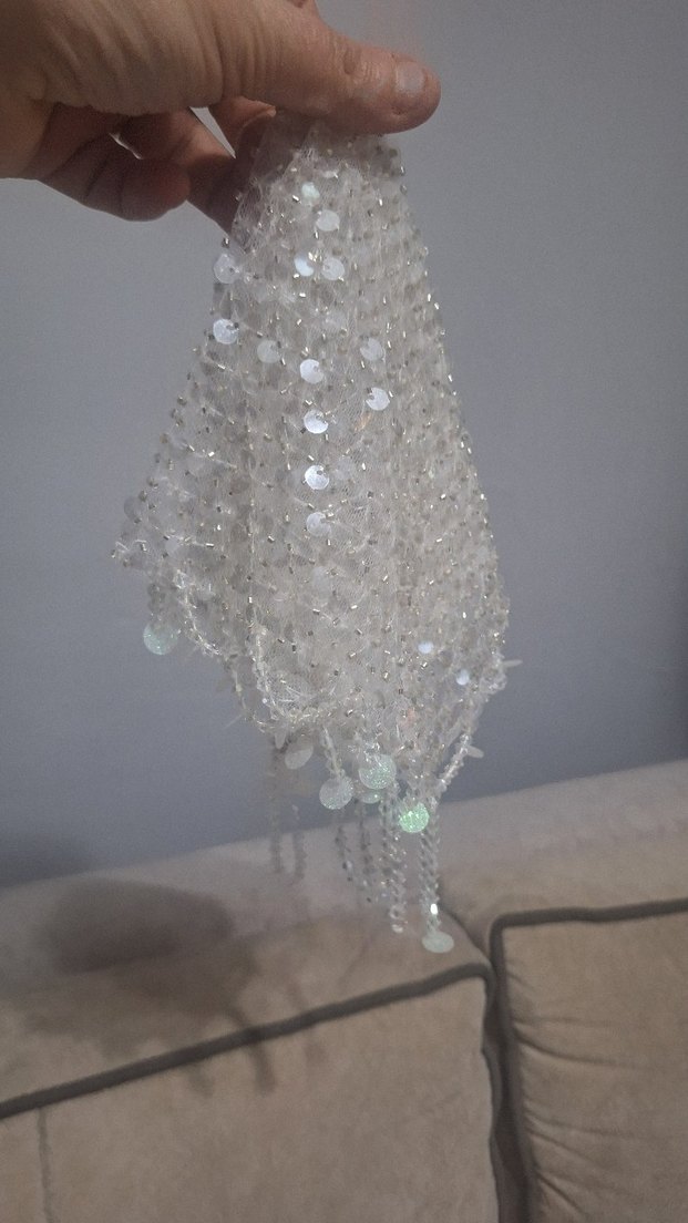 Beyaz Boncuklu Bohem Düğün Aksesuarı - Görsel 4