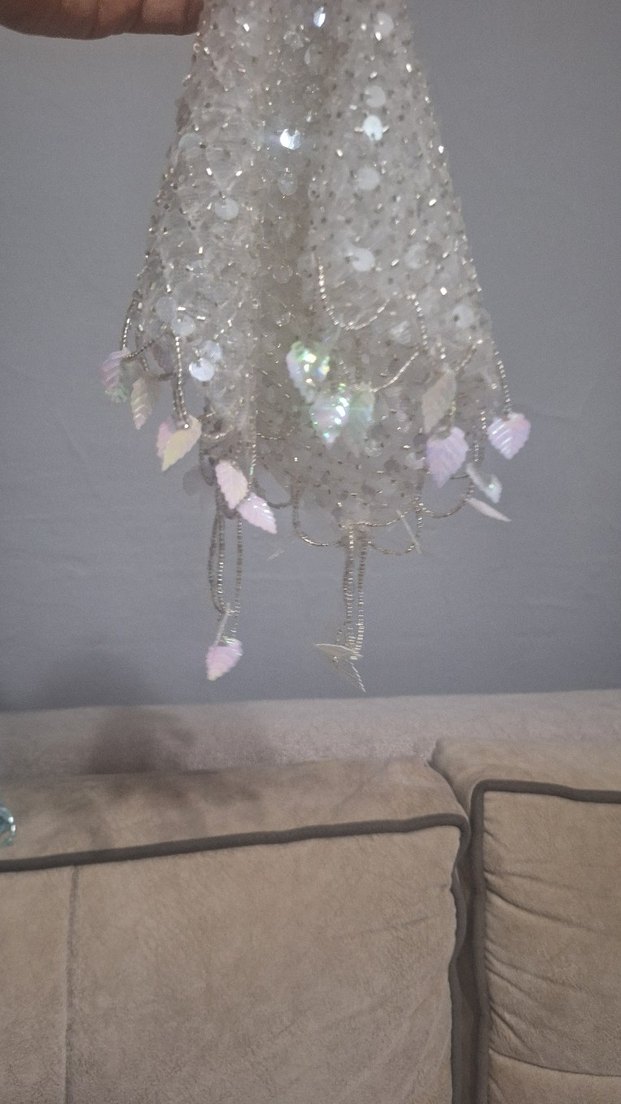 Beyaz Boncuklu Bohem Düğün Aksesuarı - Görsel 2